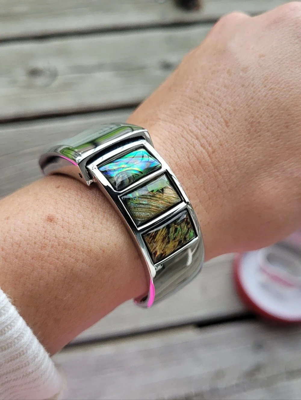 Vintage NIB Vivani Abalone Inlay Women's Wristwatch